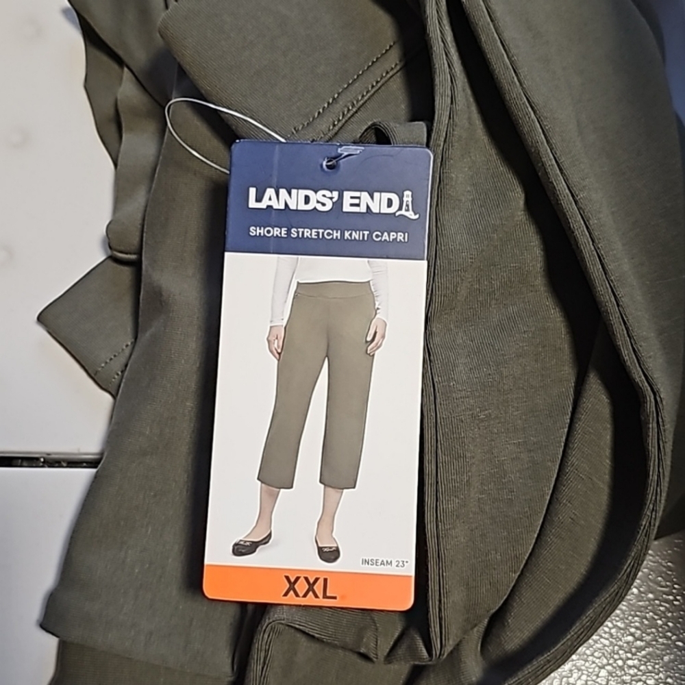 Lands' End Women's Shore Comfort Stretch Knit Carpi Pants Pull On nwt - Picture 3 of 3